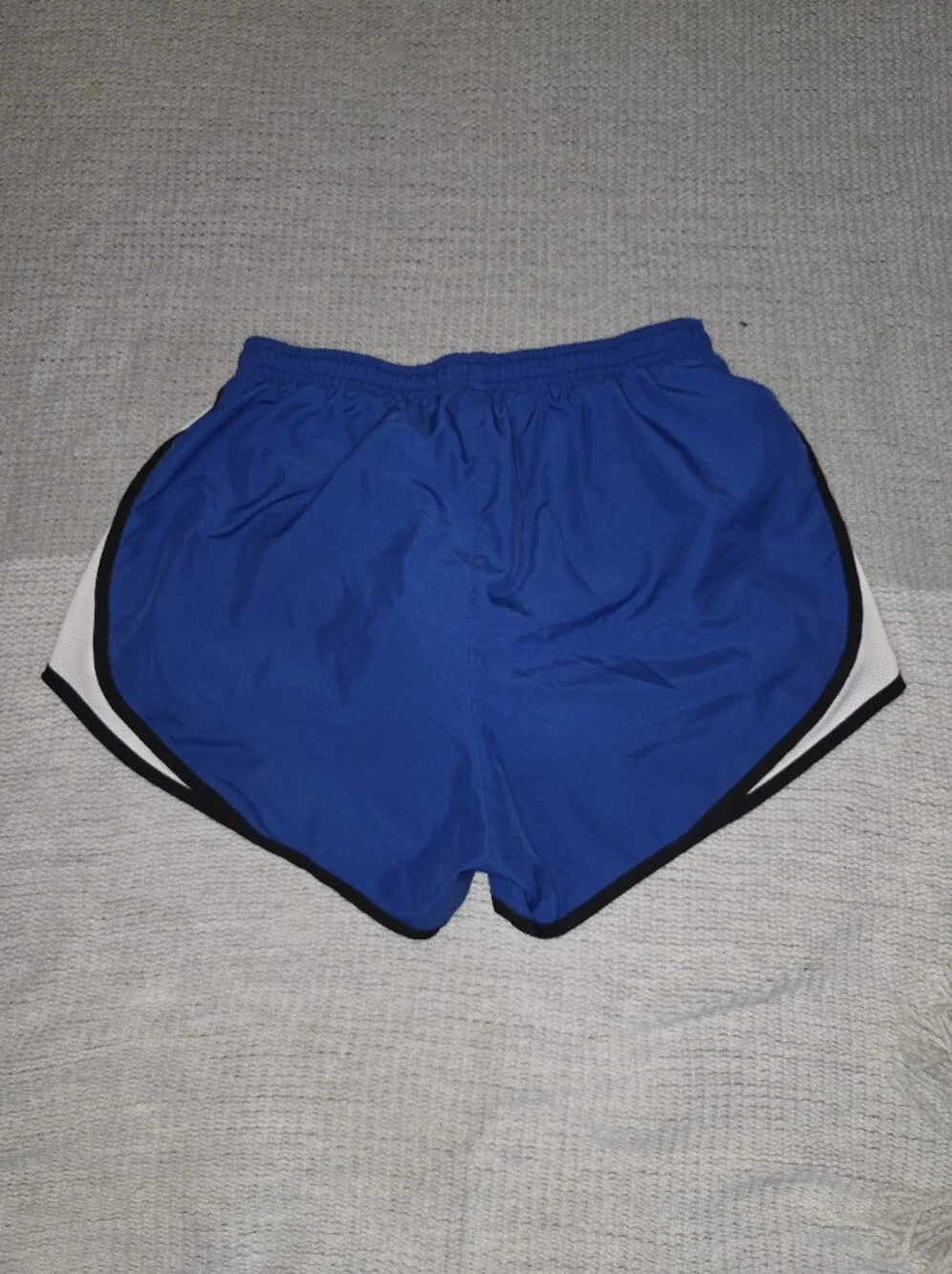 Nike Dry-Fit Women's Blue Running Shorts with White Side Panels- Small